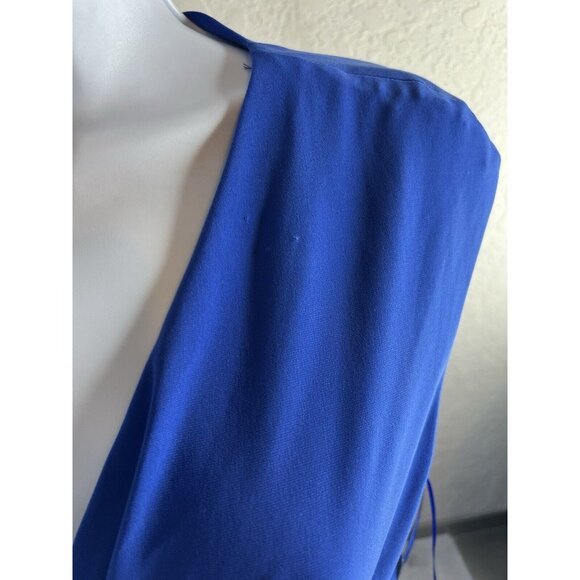 Lauren Ralph Lauren Evening Maxi Dress Womens 12 Navy Blue Draped Neck NEW NWT - Picture 7 of 14